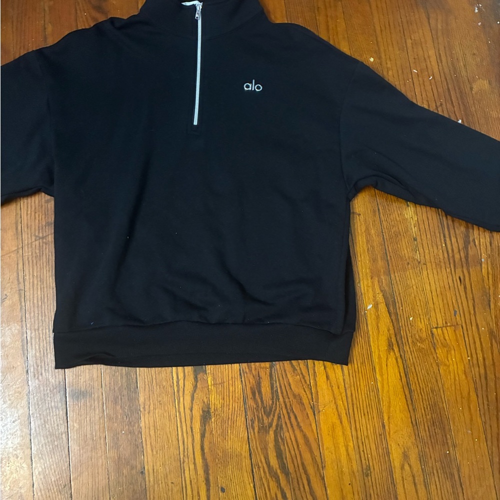 ALO Yoga Men's Black Zip-Up Sweater